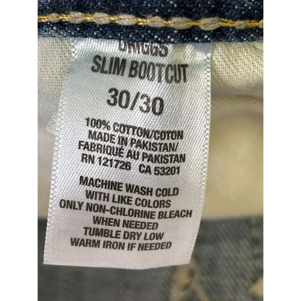Aeropostale Driggs Slim Bootcut Jeans Mens 30x30 Blue Distressed Medium Wash